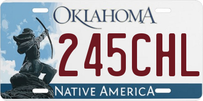 OK license plate 245CHL