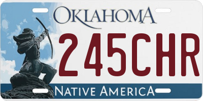 OK license plate 245CHR