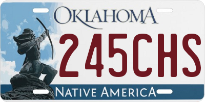 OK license plate 245CHS