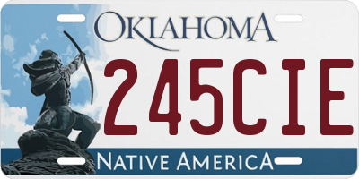OK license plate 245CIE