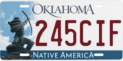 OK license plate 245CIF