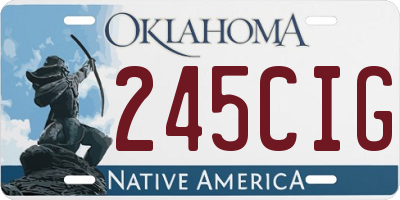OK license plate 245CIG