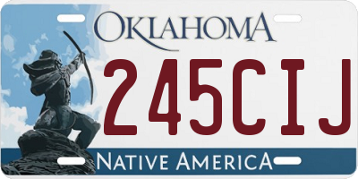OK license plate 245CIJ