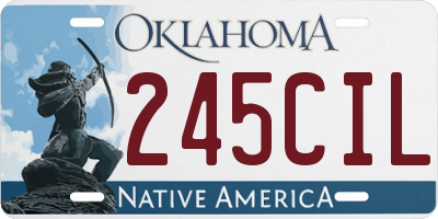 OK license plate 245CIL