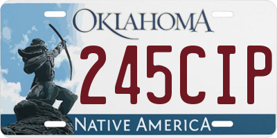 OK license plate 245CIP