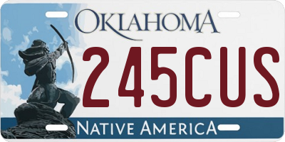 OK license plate 245CUS
