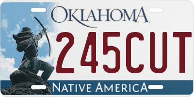 OK license plate 245CUT