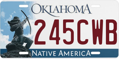 OK license plate 245CWB