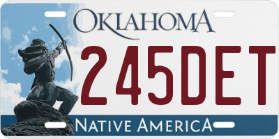 OK license plate 245DET