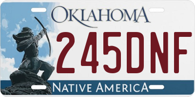 OK license plate 245DNF