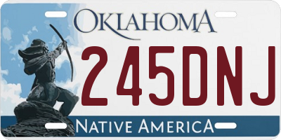 OK license plate 245DNJ