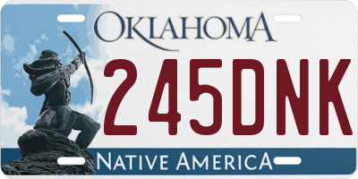 OK license plate 245DNK