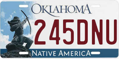 OK license plate 245DNU