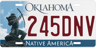 OK license plate 245DNV
