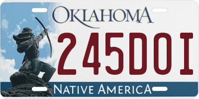 OK license plate 245DOI