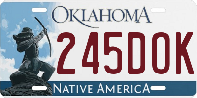 OK license plate 245DOK