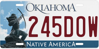 OK license plate 245DOW