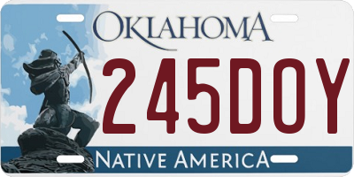 OK license plate 245DOY