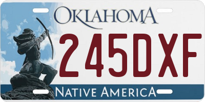 OK license plate 245DXF