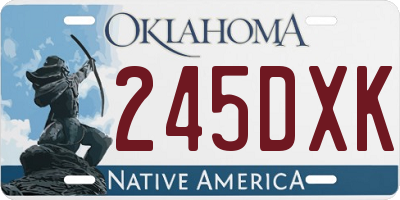 OK license plate 245DXK
