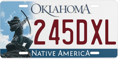 OK license plate 245DXL