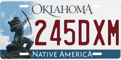OK license plate 245DXM