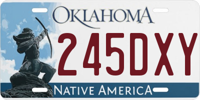 OK license plate 245DXY