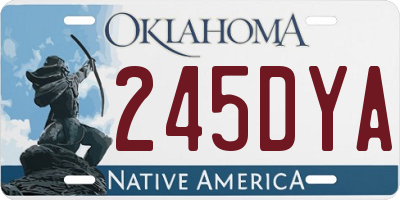 OK license plate 245DYA