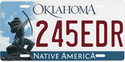 OK license plate 245EDR