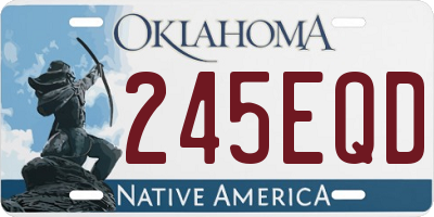OK license plate 245EQD