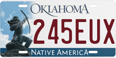OK license plate 245EUX