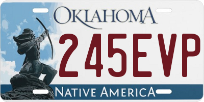 OK license plate 245EVP