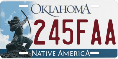 OK license plate 245FAA