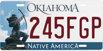 OK license plate 245FGP