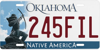 OK license plate 245FIL