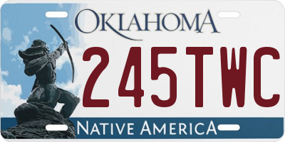 OK license plate 245TWC