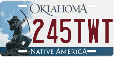 OK license plate 245TWT