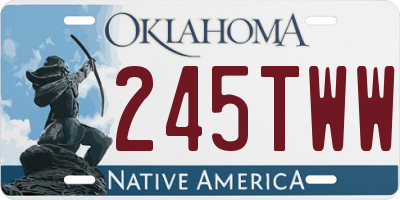 OK license plate 245TWW
