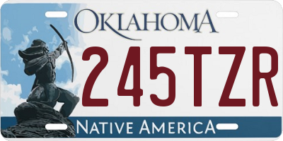 OK license plate 245TZR
