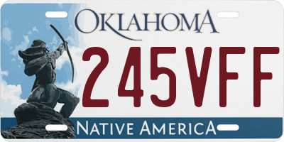 OK license plate 245VFF