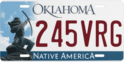 OK license plate 245VRG