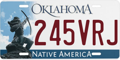 OK license plate 245VRJ