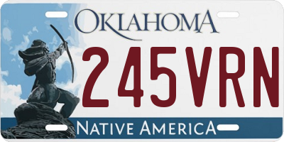 OK license plate 245VRN