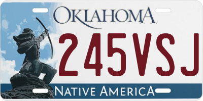 OK license plate 245VSJ