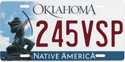 OK license plate 245VSP