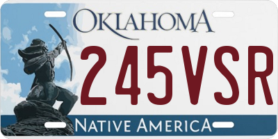OK license plate 245VSR