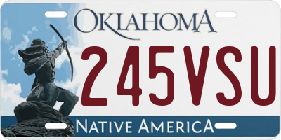 OK license plate 245VSU