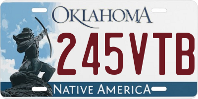 OK license plate 245VTB