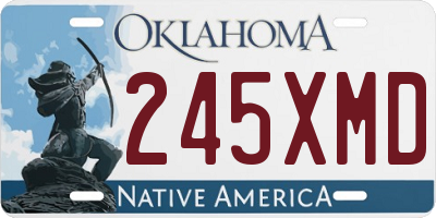 OK license plate 245XMD