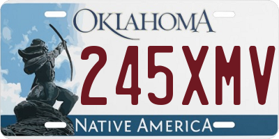 OK license plate 245XMV